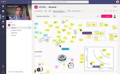 MURAL for Microsoft Teams enables you to collaborate on a mural directly alongside the chats, video calls, shared files, and tools that you're already using with your team.