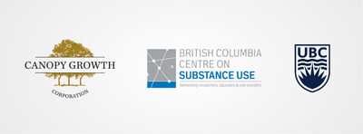 Logos : Canopy Growth Corporation, British Columbia Centre on Substance Use, Universit de Colombie-Britannique (Groupe CNW/Canopy Growth Corporation)