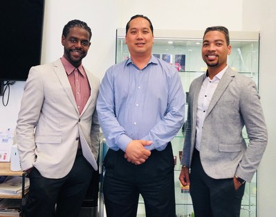 (L-R) James Victor, co-founder of James Henry, Dr. Bao Le, CEO and co-founder of BAS Research, John Alston, co-founder of James Henry SF