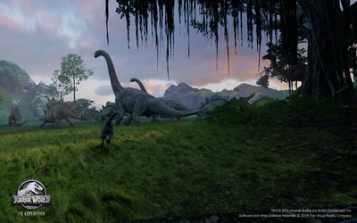 Jurassic World VR Expedition, The Virtual Reality Company development team of Academy Award-winning and -nominated animators, visual effects artists, and technicians took a novel approach to VR, combining VFX and gameplay to achieve the level of integrity expected of cinematic-quality VR. Written and directed by James Lima, a multi-Emmy Award-nominated visual effects artist; executive produced by VRC co-founders Robert Stromberg, a two-time Oscar winner, and entertainment executive Guy Primus.