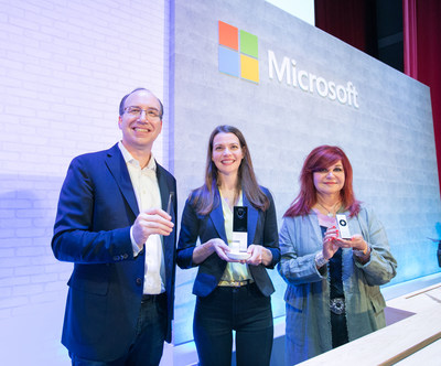 (From left to right)& Galen Hunt (Distinguished Engineer, Azure Sphere, Microsoft),& Roanne Sones (CVP, Platforms, Microsoft), Mitra Azizirad (CVP, Microsoft AI Marketing)