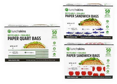 Lunch Skins Paper Sandwich Bags, Apple - 50 bags