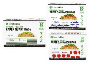 Lunchskins Expands National Retail Distribution, Unveils New Recyclable + Sealable Paper Quart Bag