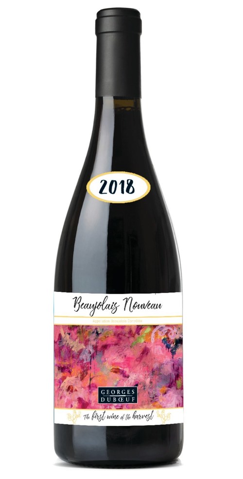 Georges Duboeuf unveils 2018 Beaujolais Nouveau bottle label with original art by Nashville, TN native Chloé Meyer, winner of the famed French wineries' popular Artist's Label Competition.