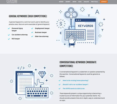 Custom Legal Marketing's Law Firm SEO plan walks attorneys and marketing directors through every aspect of the SEO process.