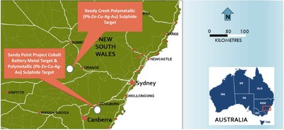 Fig 1: Location: New South Wales (CNW Group/Bluebird Battery Metals)