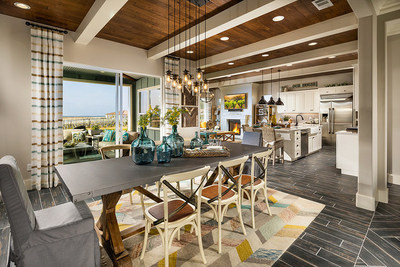 View of Dining Room to Great Room in the Ventana Model Home at Trilogy at Monarch Dunes