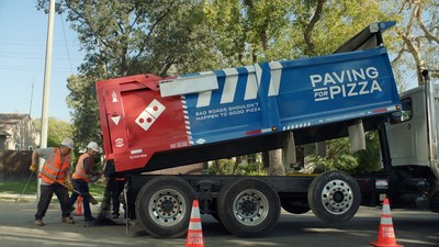 Domino's is saving pizza, one pothole at a time. Cracks, bumps, potholes and other road conditions can put good pizzas at risk after they leave the store. Now Domino's is hoping to help smooth the ride home by asking customers to nominate their town for pothole repairs at pavingforpizza.com.