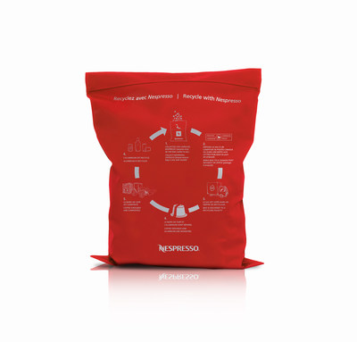 Starting June 11, Nespresso’s fully recyclable aluminum capsules will be even easier for consumers living in the designated Canadian provinces and territories to recycle by shipping them through Canada Post at no charge via the new Nespresso Red Bag recycling program. (CNW Group/Nespresso)