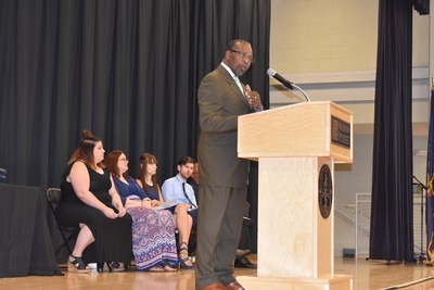 Hon. Thaddeus Kirkland, mayor, city of Chester presented Chester Community Charter School’s commencement addresses to 220 eighth-grade graduates, at Neumann University. The Mayor’s message: It’s time for the grads to move beyond just talking about their future success and to start “being about” such success, every day.