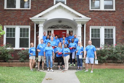 Employees from Sherwin-Williams gave a Charlotte Family Housing shelter a makeover painting the whole interior of the house as part of National Painting Week.