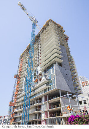 Level 10 Construction Tops Out K1, a 23-Story Mixed-Use High-Rise in Downtown San Diego