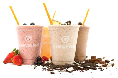 Orange Leaf's smoothies and shakes are the perfect blend of your favorite fruits or sweet treats.