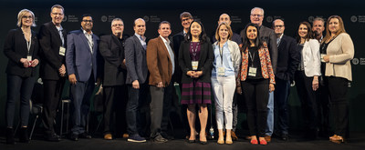 Back row: Terri Riedle, Civilized; Chris Weir, EY; Awanish Sinah, McCarthy Tétrault LLP; Predrag Stegnajic, T4G; Neil Closner, MedReleaf; Jeffrey Reath, Cansortium Holdings; Jakob Ripshtein, Aphria; Samuel Carsley, GreenStar Brands; Ian Wilms, The Green Organic Dutchman; Jeff Ryan, Canopy Growth; Cynthia Goodwin, Revolution Strategy; Rick Peterson, Blu Communications; Lara Wood, Cannabis NB  Front: Ruth Chun, Up Cannabis; Blaine Pearson, Business of Cannabis; Zamina Walji, PwC Canada (CNW Group/Civilized Worldwide Inc. (Civilized))