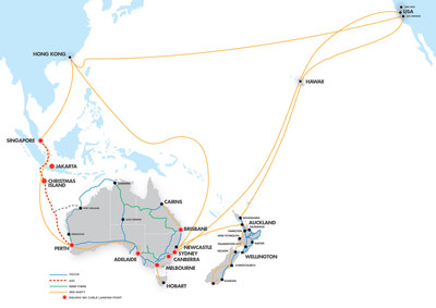Australian Singapore Cable Route: The new subsea cable system offers additional points of presence in Equinix IBX data centers, to address rising interconnection demand between Australia and Southeast Asia