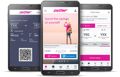 Swoop has launched their mobile app available for iOS 10 or newer, and Android 5 or newer, and can be downloaded from the App Store or Google Play. (CNW Group/Swoop)