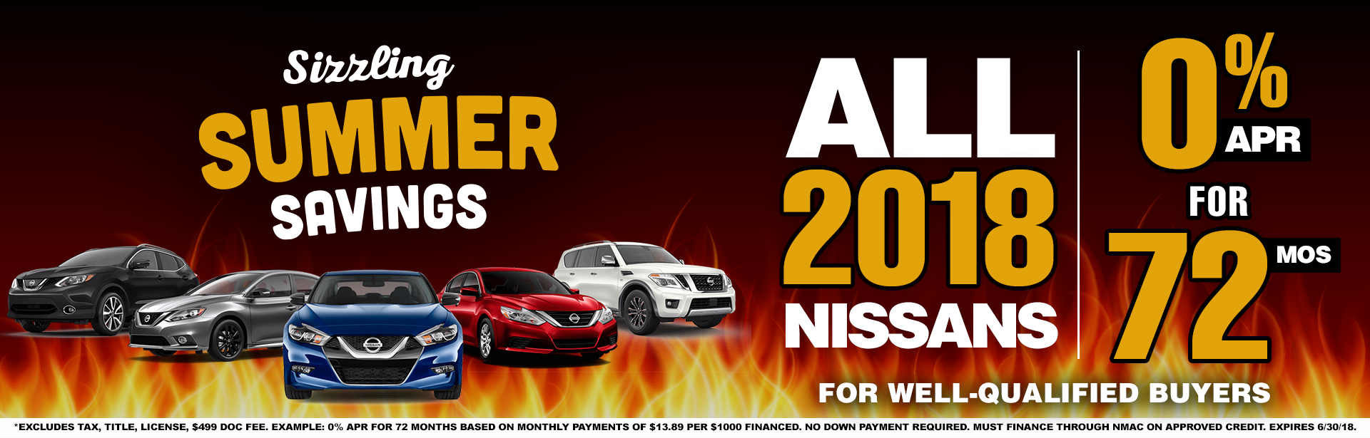 Las Vegas shoppers may be able to enjoy great summer savings at Planet Nissan until the end of June 2018. One offer is 0 percent APR financing for up to 72 months for qualified buyers.