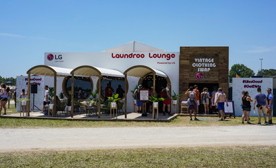LG Electronics USA took its “Life’s Good” mantra to Middle Tennessee’s iconic 2018 Bonnaroo Music & Arts Festival with the first-ever “LaundROO Lounge and Vintage Clothing Swap, Powered by LG” – an interactive destination for festival goers to refresh their style, as well as their mind and body.