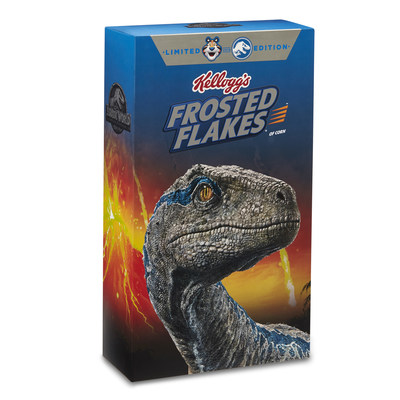 Limited-edition Kellogg’s Frosted Flakes box contains exclusive, behind-the-scenes footage from Jurassic World: Fallen Kingdom.