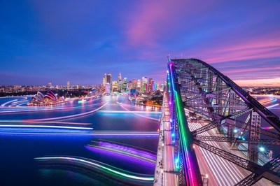 The sun will soon set over the final night of Vivid Sydney 2018.