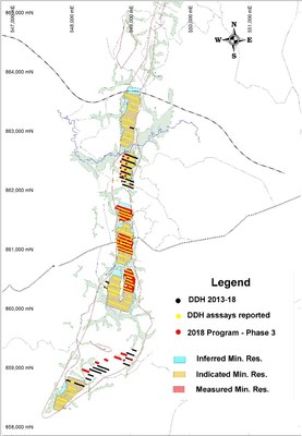 Figure 1: Map of deposit with depicted drilling program and resource classification (CNW Group/SRG Graphite)
