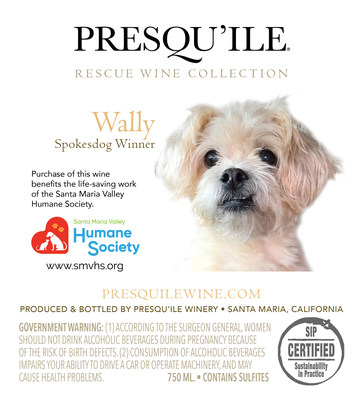 Spokesdog "Wally" pictured on last year's Presqu'ile Rescue Wine label.