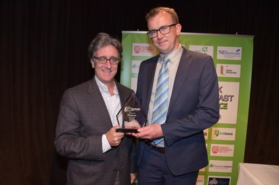ModSquad COO Mike Pinkerton accepts award at New York-New Belfast Conference