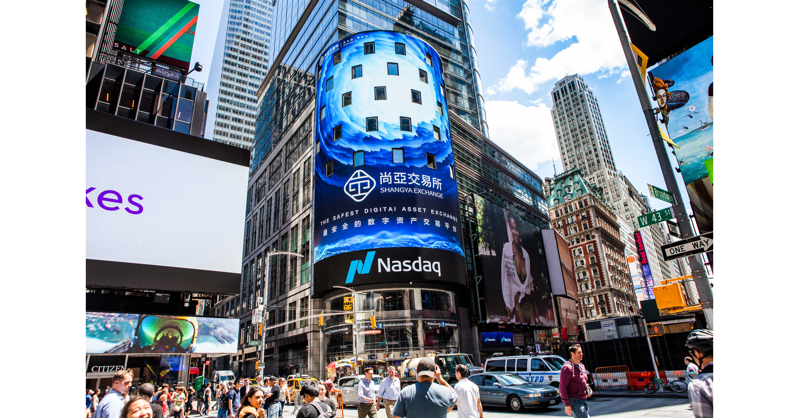 'Shangya Exchange' landed on the iconic NASDAQ's big screen in New York
