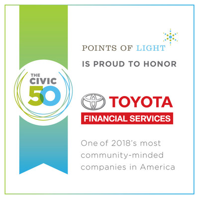 Points of Light is proud to honor Toyota Financial Services, one of 2018's most community-minded companies in America.