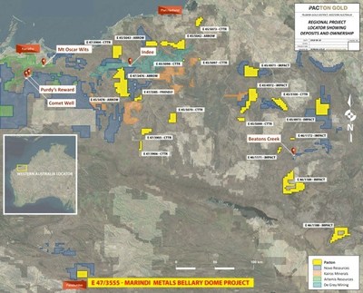 Figure 2: Pilbara Regional Map (CNW Group/Pacton Gold Inc.)