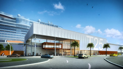 Terminal 25 at Port Everglades is Celebrity Cruises' first ever brand-designed cruise terminal, representing a major milestone for the modern luxury brand. Hi-res renderings are available for download at www.celebritycruisespresscenter.com.