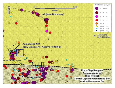 Figure 2: Two new high grade discoveries at Aurion's Risti Project (CNW Group/Aurion Resources Ltd.)