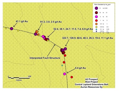 Figure 3: New discoveries at Aurion's Risti Project (CNW Group/Aurion Resources Ltd.)