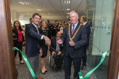 Lord Mayor of Cork Mick Finn, and CEO Forcepoint Matt Moynahan, cut the ribbon to formally open Forcepoint’s Centre of Excellence in Cork