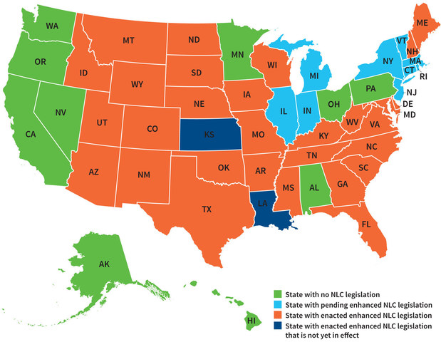 Nurse Compact States Map