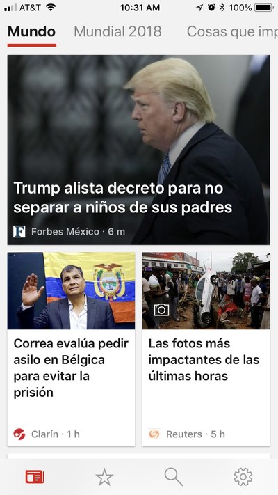 La app de Microsoft News para Android