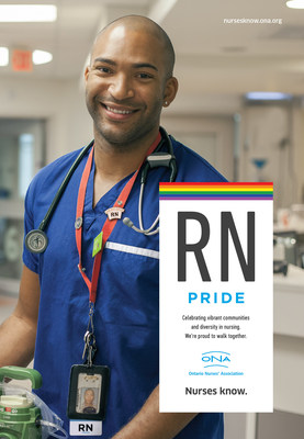 The Ontario Nurses' Association (ONA), Canada's largest nurses' union celebrates LGBTQ+ members and patients with ?RN Pride' ads on transit shelters in Toronto, London, Ottawa, and Thunder Bay. (Photo credit: CNW Group/Ontario Nurses' Association/Gregory Bennett) (CNW Group/Ontario Nurses Association)