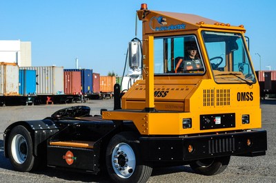 OMSS operates Orange EV's pure electric terminal truck at the Port of Oakland
