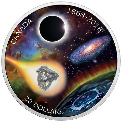 2018 $20 Fine Silver Coin - 150th Anniversary of the Royal Astronomical Society of Canada (CNW Group/Royal Canadian Mint)