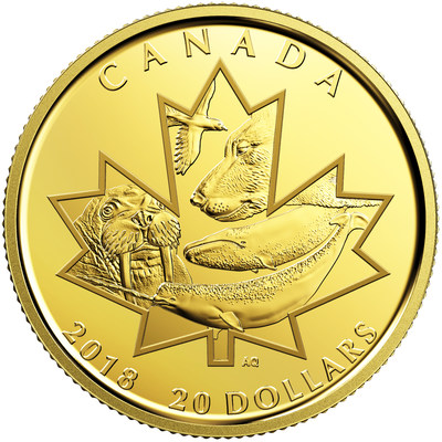 Pice de 20 $ en or pur 2018 - Symboles du Nord (Groupe CNW/Monnaie royale canadienne)