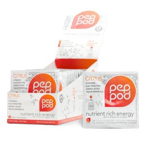 PepPod's plant-based, effervescent energy tablets with 75-plus trace minerals, amino acids, electrolytes and more available on StackedNutrition.com