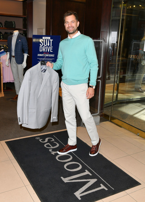 Acclaimed Canadian actor Joshua Jackson kicks off the 9th annual Suit Drive by making the first donation to the cause at Moores flagship in Toronto- supporting the retailer's national goodwill campaign to help disadvantaged men and women enter the workforce. Canadians can donate gently worn professional clothing at stores nationally throughout July.