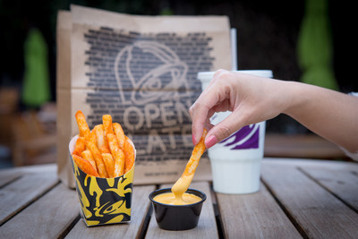 Nacho Fries will be available for a limited time a la carte for $1.29 and also served Supreme for $2.49 or BellGrande for $3.49, topped with classic Taco Bell add-ons including beef, nacho cheese sauce, tomatoes and sour cream and also in a $5 box with Nacho Fries, a Doritos® Locos Taco, a Beefy 5-Layer Burrito and Medium Drink.