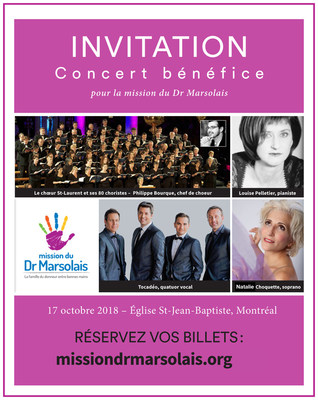 Invitation - Concert bnfice pour la Mission du Dr Marsolais (Groupe CNW/Mission du Dr Marsolais)