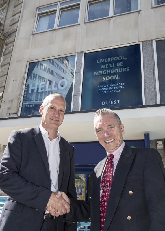 Andrew Weisz, Director of UK Development at Quest, and Cllr. Gary Millar were on site to mark the occasion (PRNewsfoto/Quest Apartments Hotels)