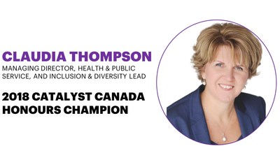 Accenture’s Claudia Thompson Named a 2018 Catalyst Canada Honours Champion (CNW Group/Accenture)