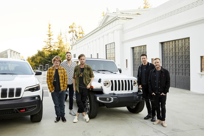 Jeep brand and OneRepublic partner to launch band’s new song “Connection” as part of FCA Apple experience campaign and Summer of Jeep (from left to right: Drew Brown, Brent Kutzle, Ryan Tedder, Zach Filkins, Eddie Fisher)