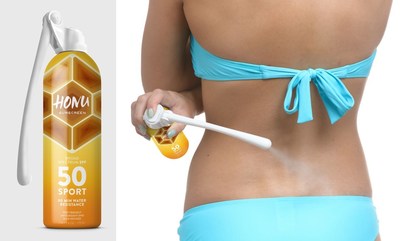 HONU™ SUNSCREEN – WITH PATENTED SPRAY WAND TECHNOLOGY – ALLOWS SUNSCREEN COVERAGE IN HARD-TO-REACH SPOTS