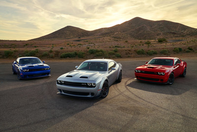 Dodge launches the most powerful SRT Hellcat lineup ever. New 2019 Dodge Challenger SRT Hellcat Redeye and its 797-horsepower supercharged HEMI® high-output engine is the most powerful, quickest and fastest muscle car. Challenger SRT Hellcat boasts new rating of 717 horsepower and 656 lb.-ft. of torque. The 485 horsepower Challenger R/T Scat Pack Widebody features fender flares from the SRT Hellcat Widebody and adds 3.5 inches of width to the Scat Pack’s footprint.