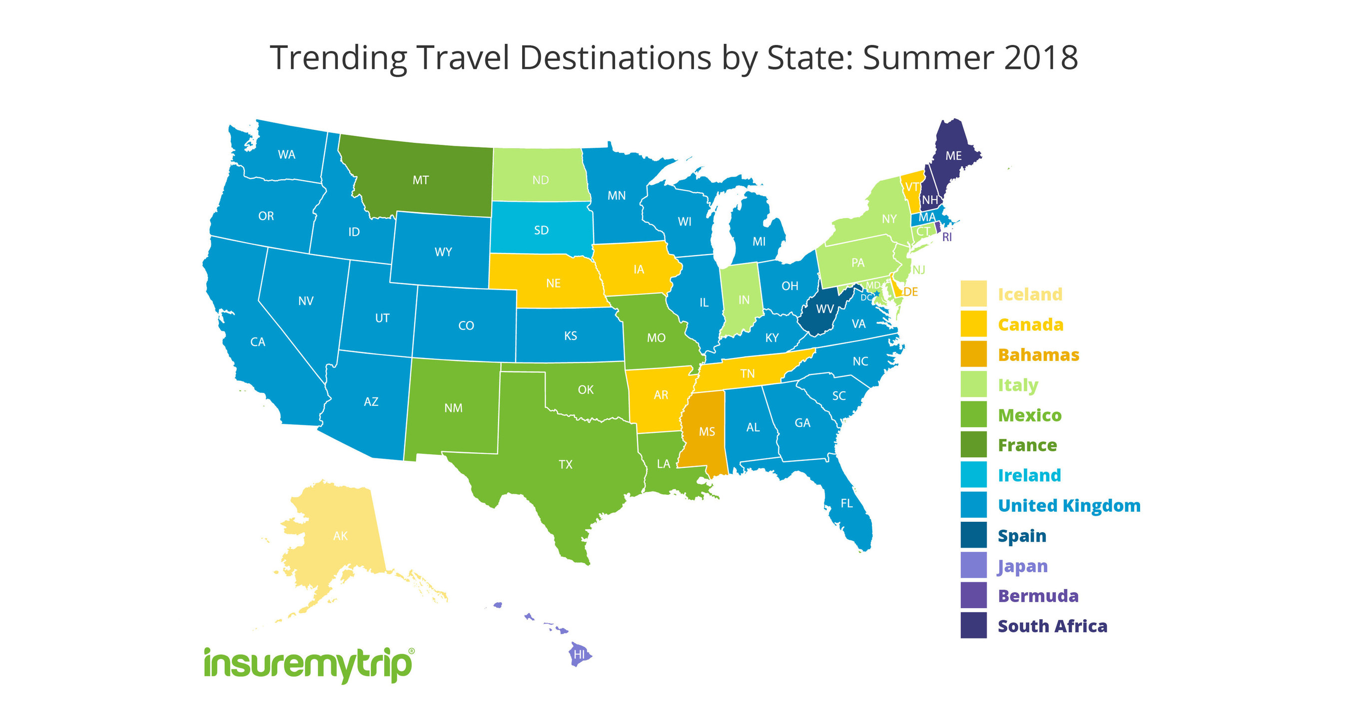 Summer Travel Report Trending International Destinations in Every State